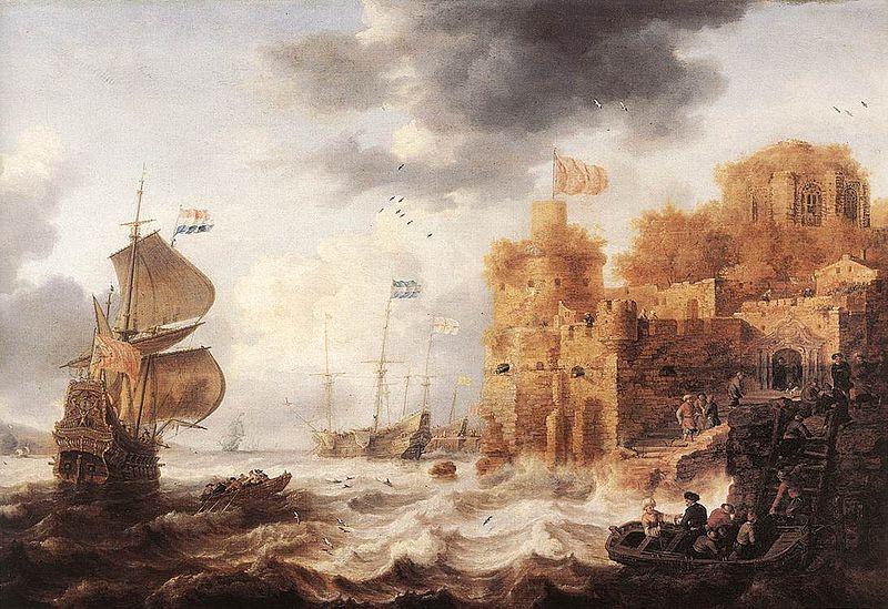 Bonaventura Peeters An Oriental Harbour oil painting picture